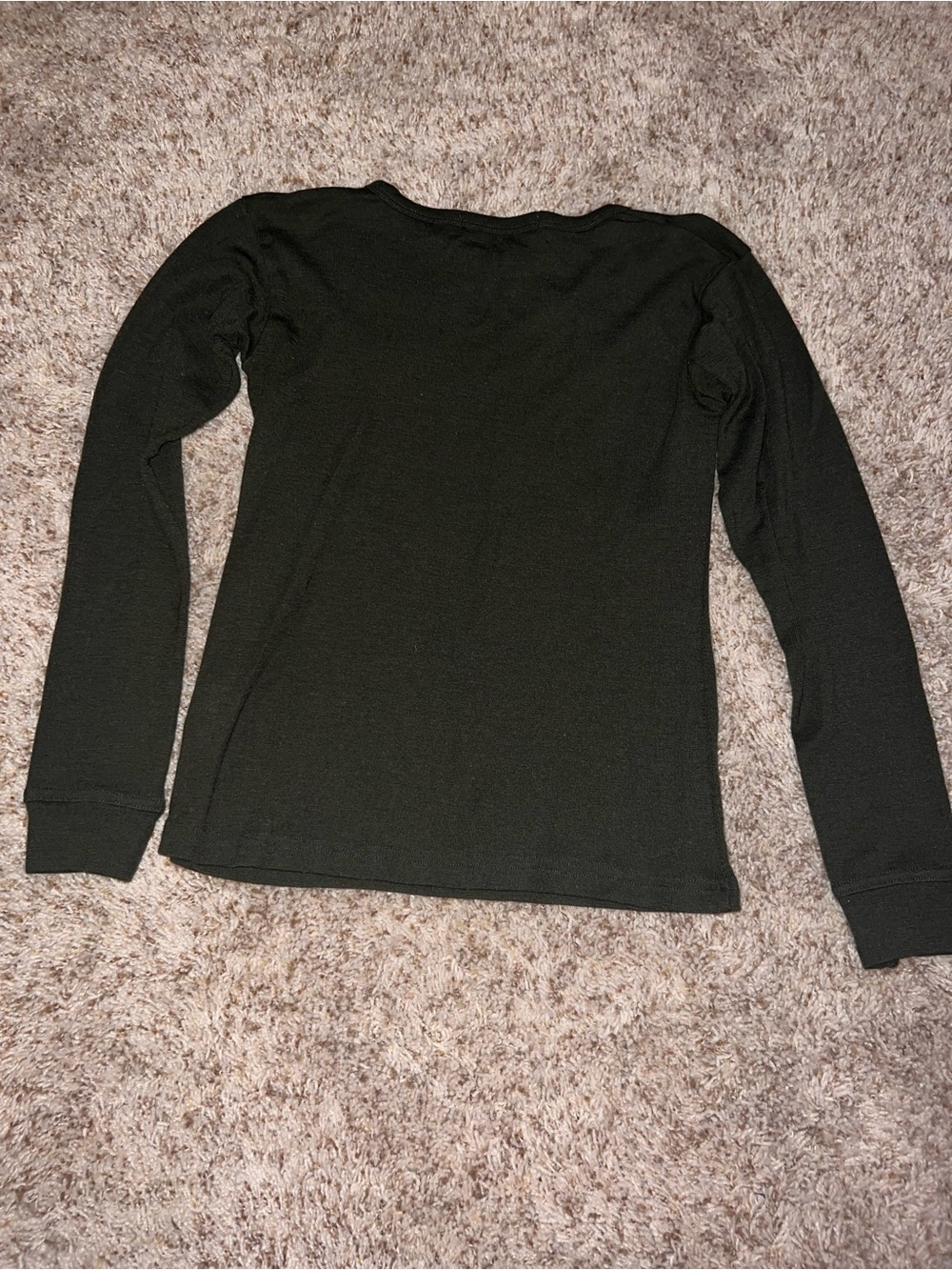 Classic green Long-Sleeve kids Top 100% Wool - Picture 6 of 7